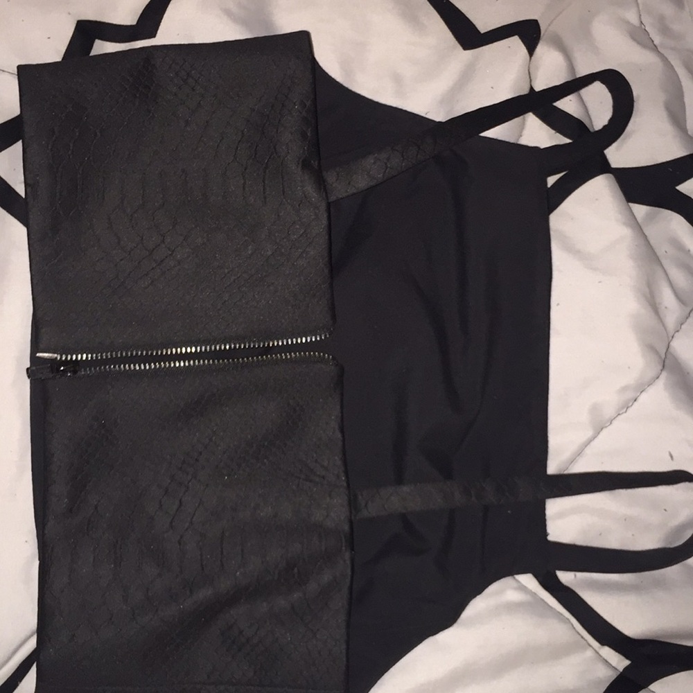 Mock snake skin crop blouse